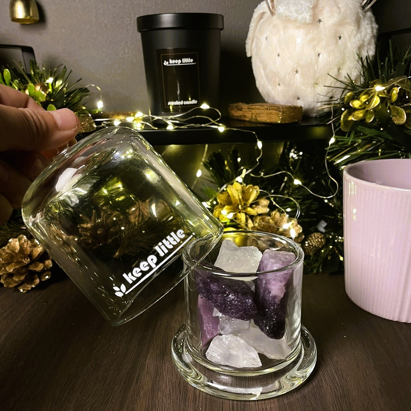 白、紫水晶擴香石套裝 / Clear Quartz and Amethyst crystal diffuser set